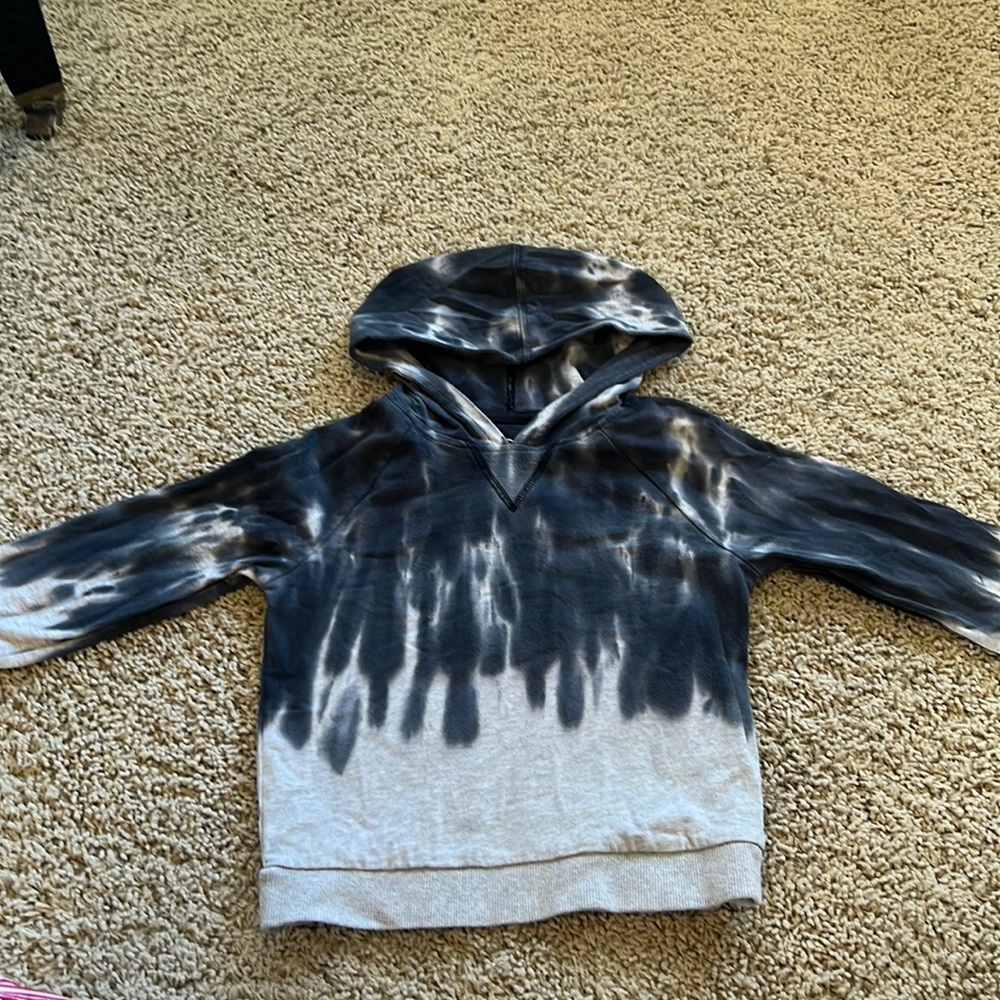 Unisex Art Class navy blue and gray tie dyed hoodie sweatshirt size 5